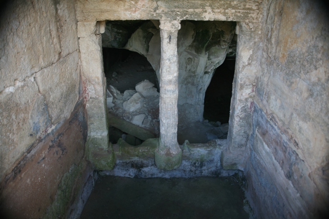 Ancient Corinth - Lower level draw-basins within the spring of Peirene 